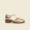 Chaussures &agrave; semelle cr&ecirc;pe couleur or femme