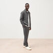 Blouson manches longues doubl&eacute; gris fonc&eacute; homme
