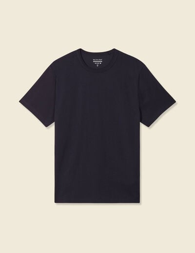 T-shirt en coton manches courtes bleu marine homme