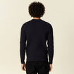 Pull manches longues col rond bleu fonc&eacute; homme