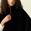 Cape ajust&eacute;e sans manches effet velours noir femme