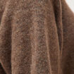 Pull droit court col v manches courtes marron femme