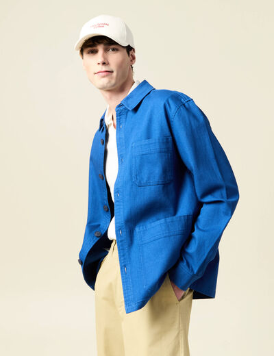 Surchemise oversize bleu roi homme
