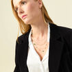 Collier multi-cha&icirc;nes couleur or femme
