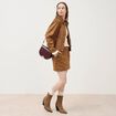 Blouson manches longues col classique marron femme