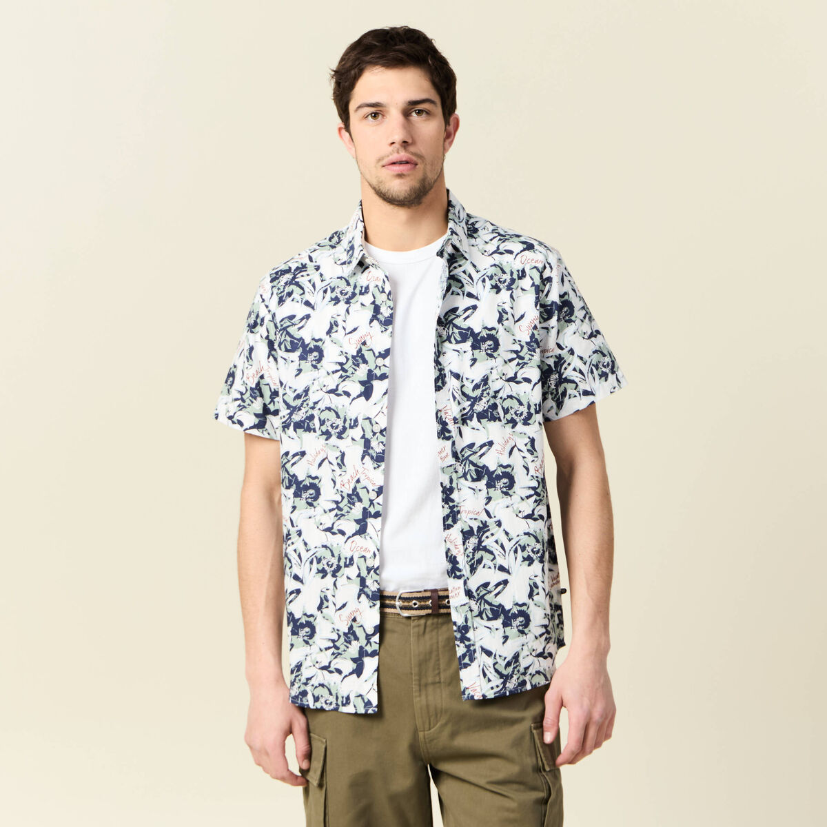 Chemise manches courtes blanc homme