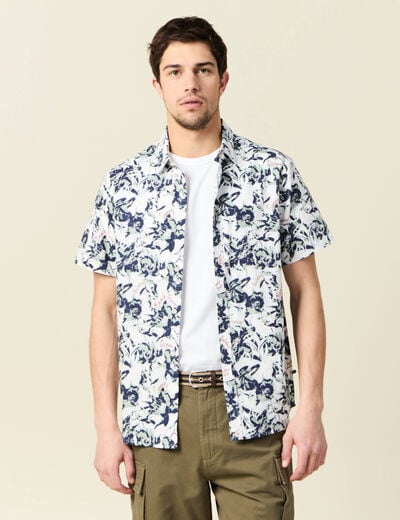 Chemise manches courtes blanc homme