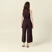 Combinaison pantalon large marron foncé femme