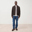Veste oversize courte col classique marron homme