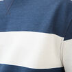 Sweat ray&eacute; col rond manches longues bleu marine homme