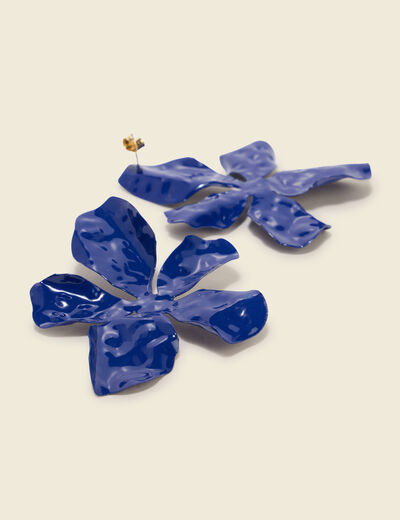 Boucles d'oreilles bleu electrique femme