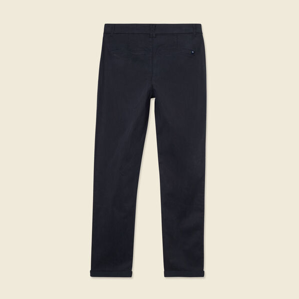 Pantalon chino cigarette bleu foncé femme