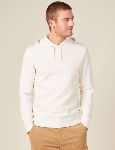T-shirt à capuche ecru homme