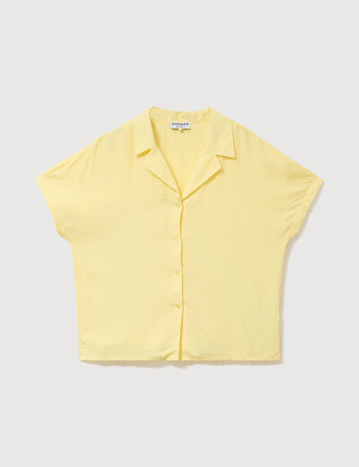 Chemise manches courtes jaune pastel femme