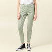 Pantalon skinny push-up 7/8ème vert olive femme