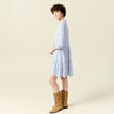 Robe patineuse boutonnée ecru femme