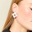 Boucles d'oreilles ecru femme