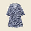Robe évasée manches 3/4 bleu marine femme