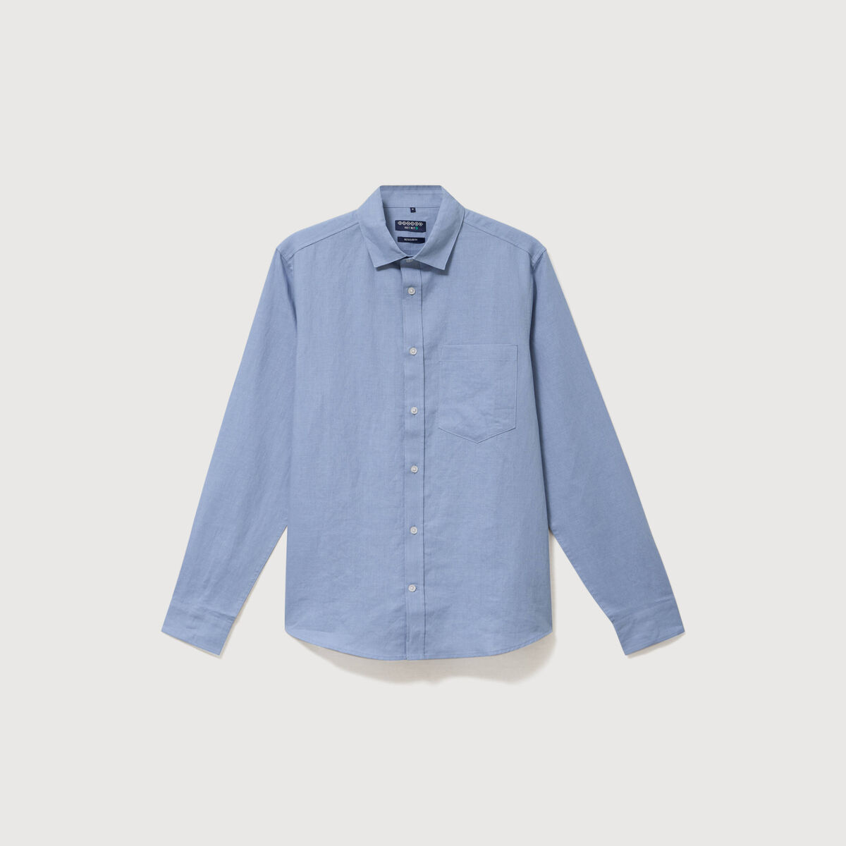 Chemise manches longues bleu gris homme