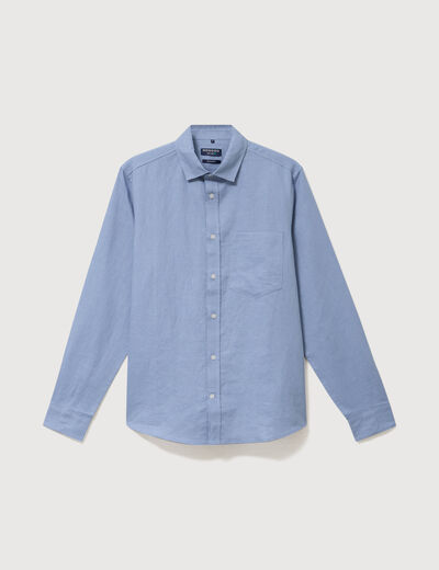 Chemise manches longues bleu gris homme