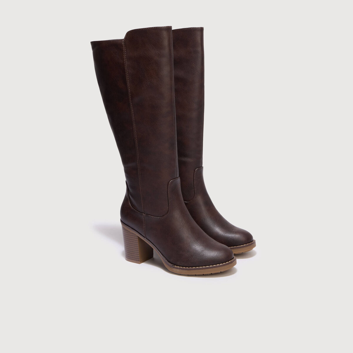 Bottes &agrave; talon marron fonc&eacute; femme
