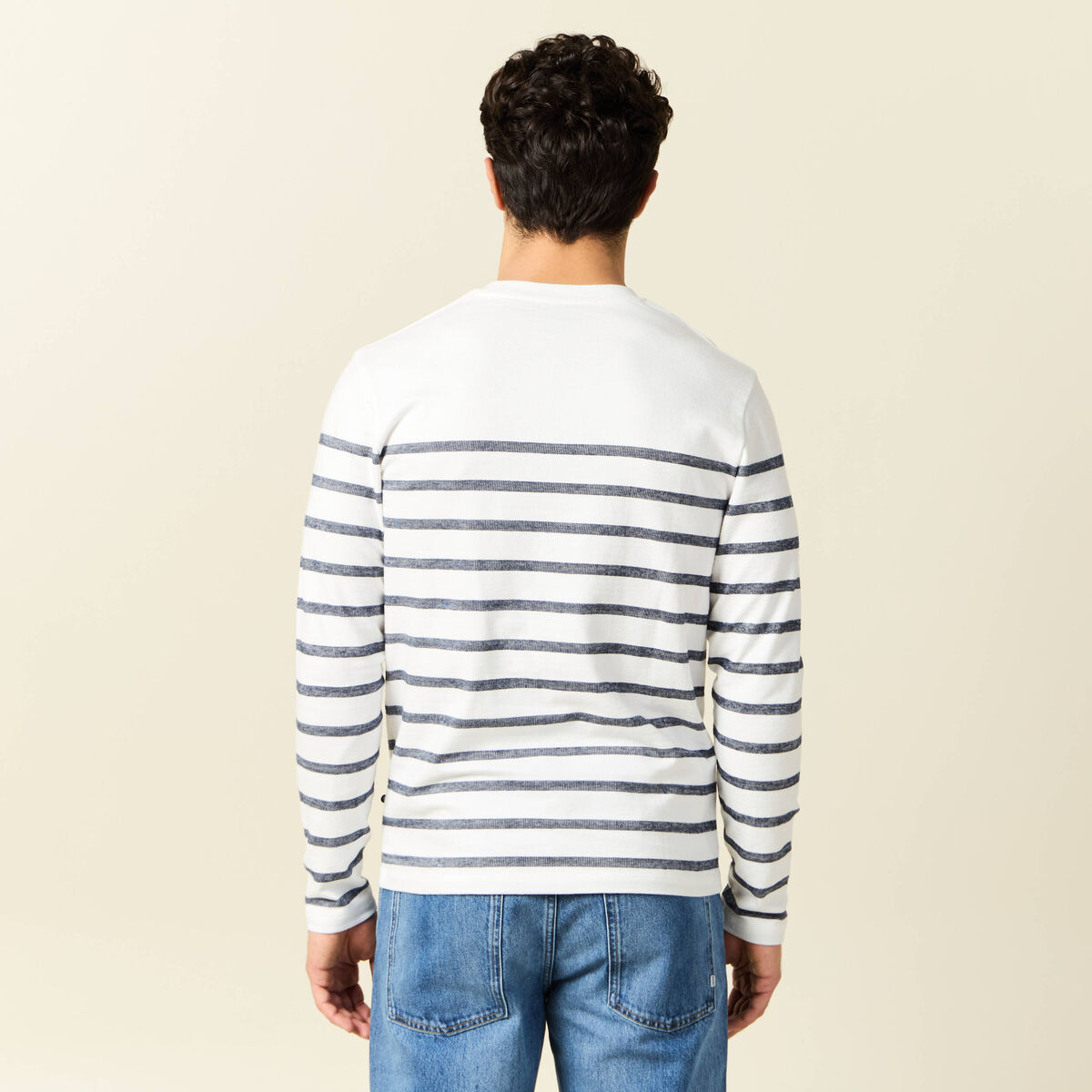 T-shirt manches longues ecru homme