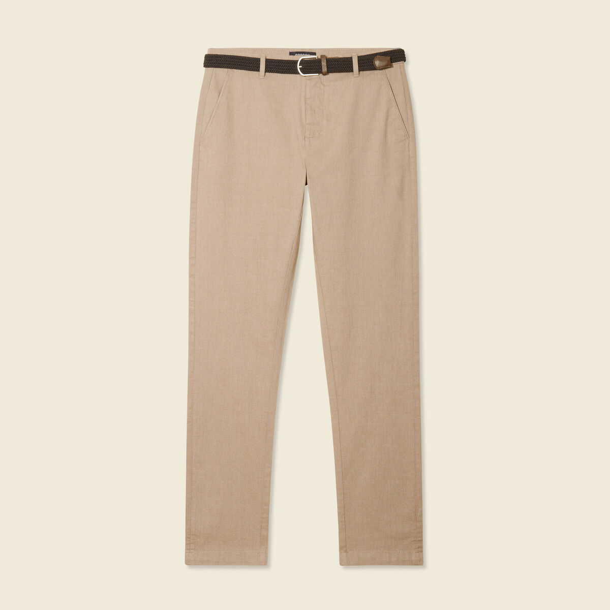 Pantalon chino straight taupe homme