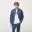 Surchemise oversize en jeans coton denim stone homme