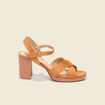 Sandales à talons suédine camel femme