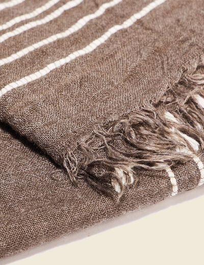 Foulard à franges vert kaki homme