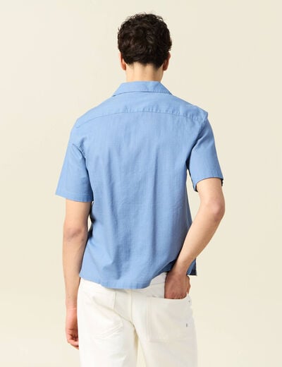 Chemise manches courtes bleu gris homme