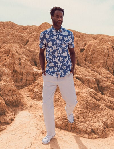 Chemise manches courtes bleu homme