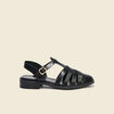 Sandales plates noir femme