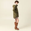 Parka droite à capuche vert kaki femme