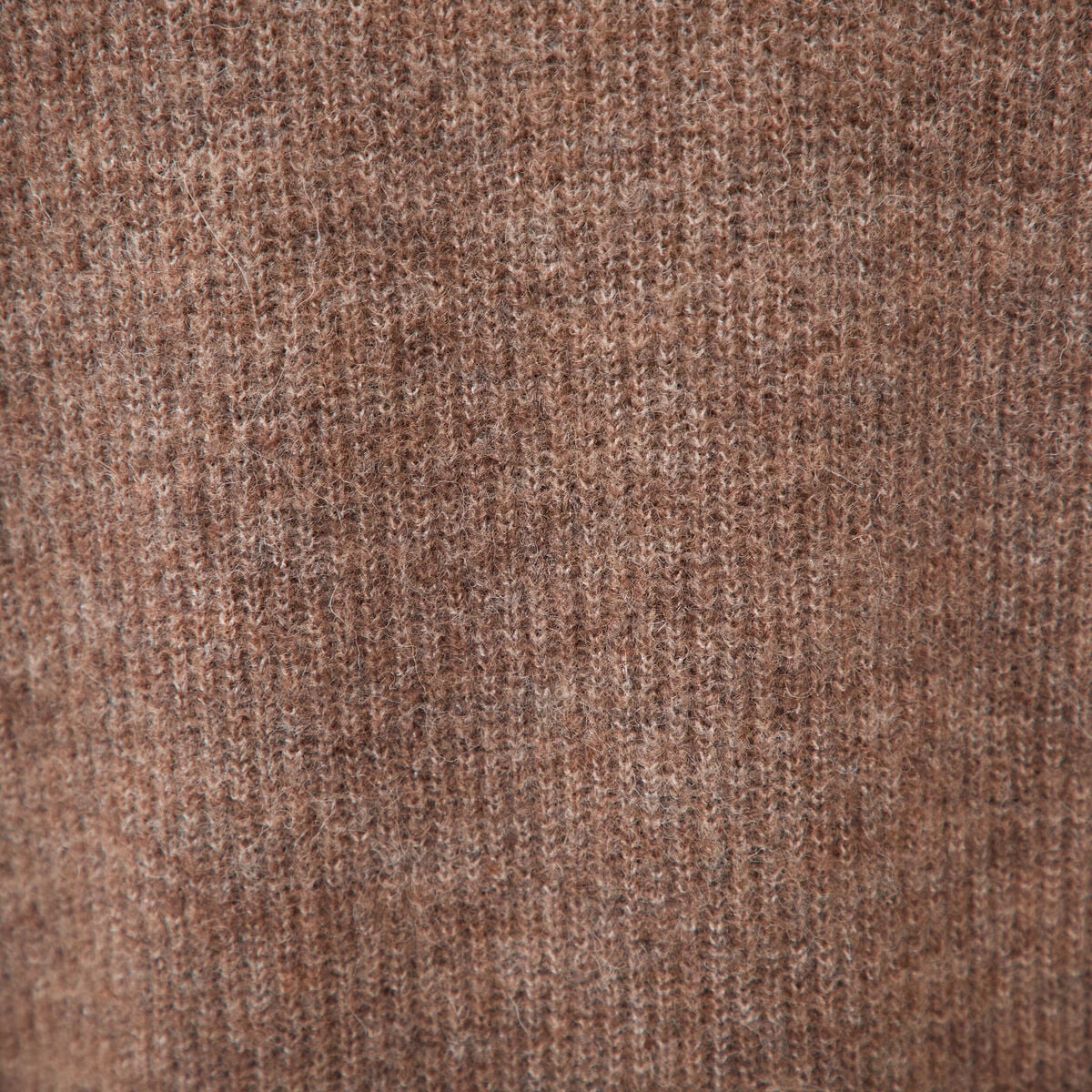 Pull droit col rond manches longues marron femme