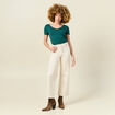 T-shirt manches courtes vert canard femme