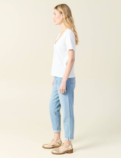 T-shirt manches courtes blanc femme
