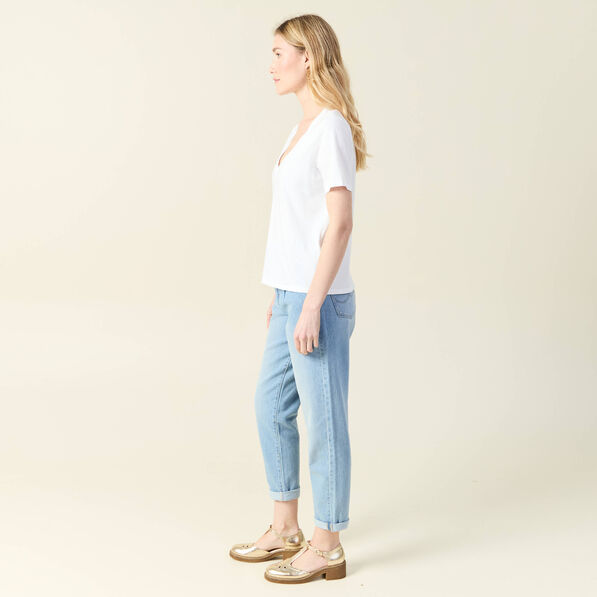 T-shirt manches courtes blanc femme