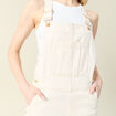 Salopette droite en jean denim blanc femme