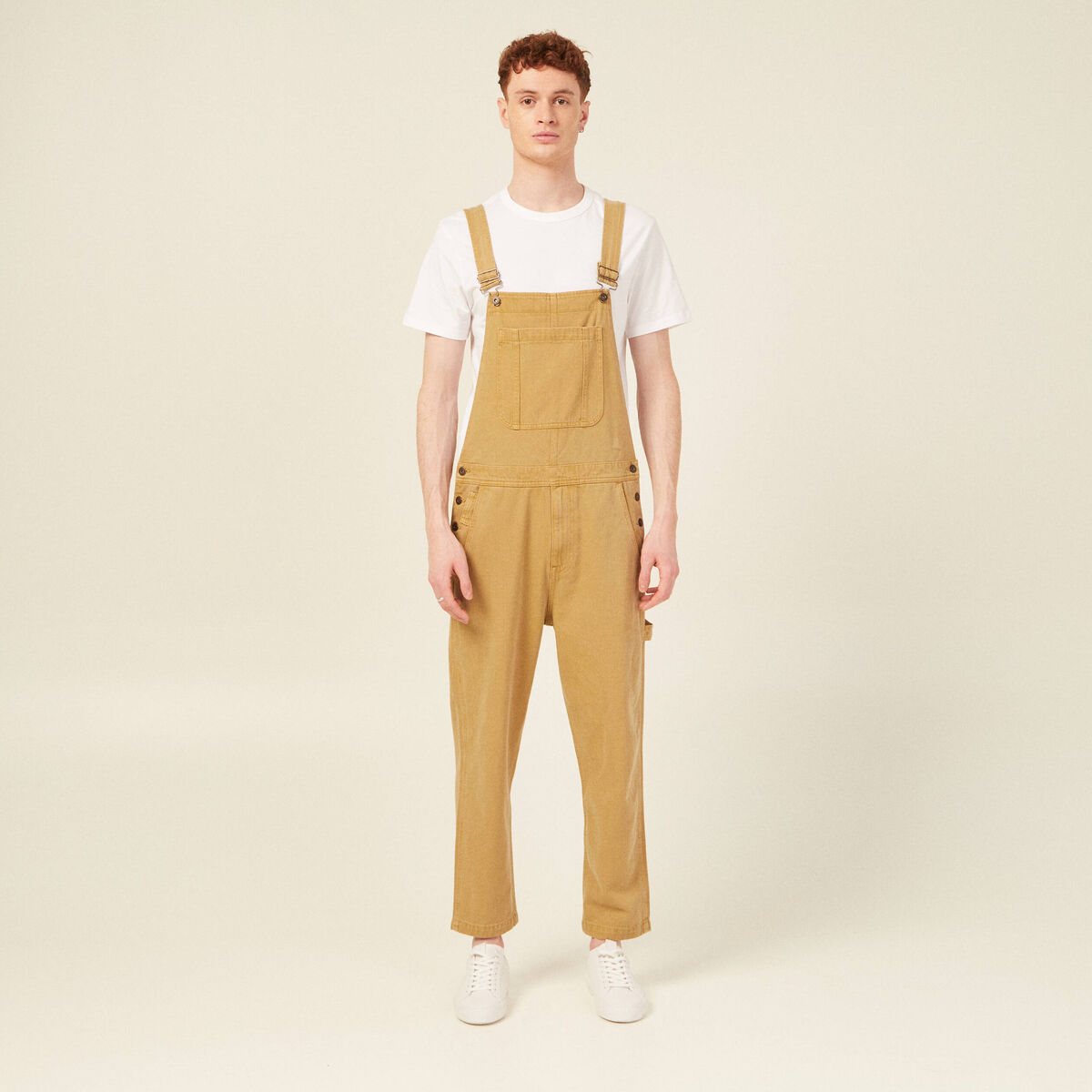 Salopette large beige homme