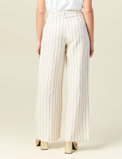 Pantalon large éco-responsable blanc femme