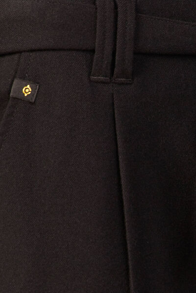 Pantalon paperbag noir femme