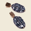 Boucles d'oreilles pendantes bleu foncé femme
