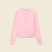 Gilet col rond rose clair femme