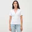 Polo manches courtes blanc femme