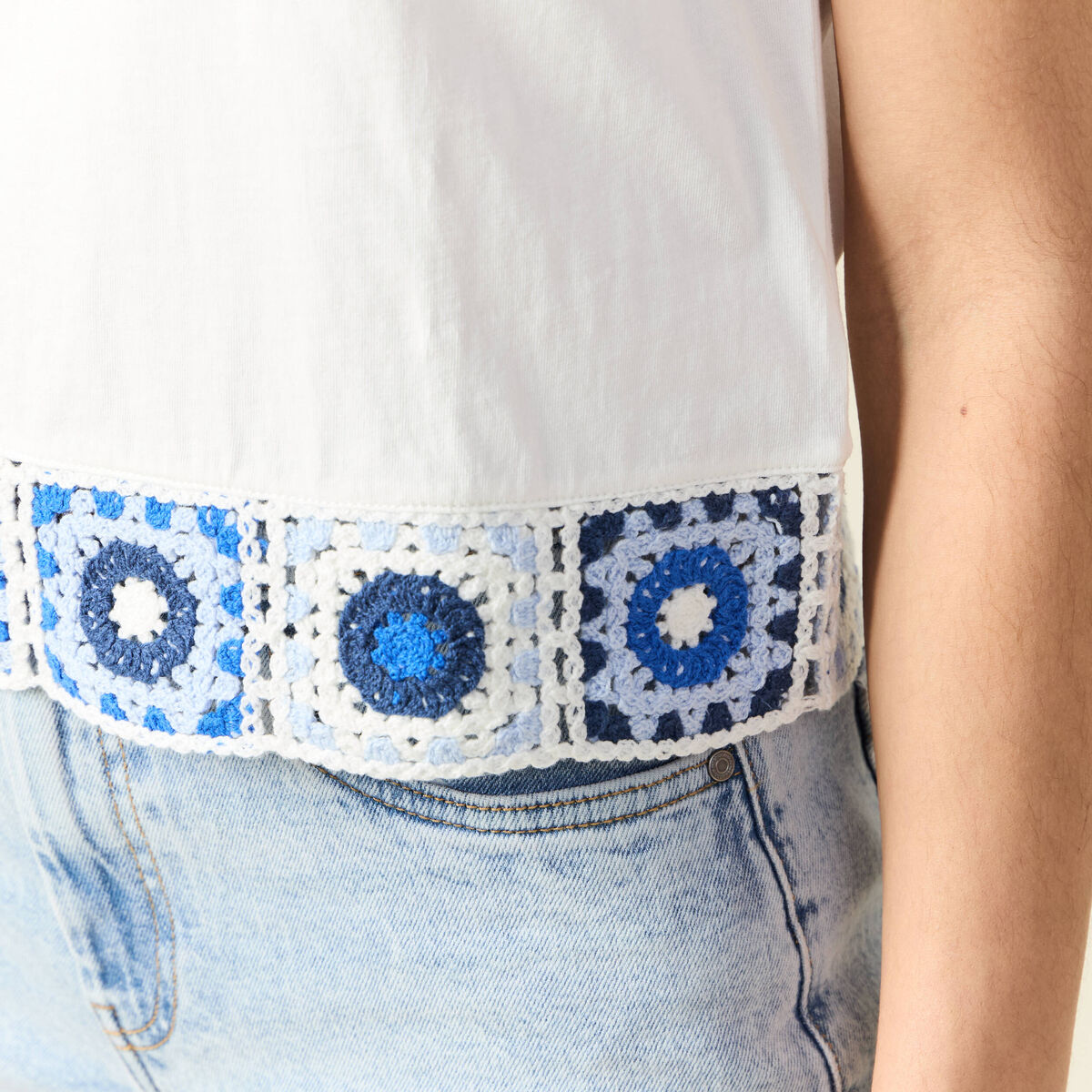 T-shirt sans manches blanc femme