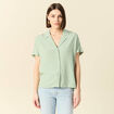 Chemise manches courtes vert olive femme