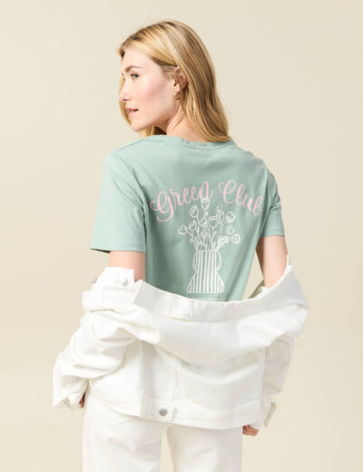 T-shirt manches courtes vert pastel femme
