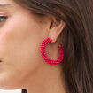 Boucles d'oreilles cr&eacute;oles rose femme