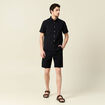 Short droit taille élastiquée noir homme